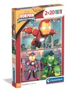 Puzzle - Clementoni, Puzzle 2X20 Super Kolor Iron Man And His Awesome Friends 24828 - miniaturka - grafika 1