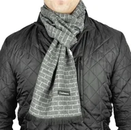 Apaszki i szaliki męskie - Ciepły szalik męski Cashmere geometryczny SZA-35 ciemny szary-jasny szary - miniaturka - grafika 1