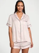 Piżamy damskie - Victoria's Secret Satynowa piżama z krótkim rękawem - miniaturka - grafika 1