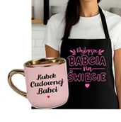 Gadżety dla niej i dla niego - Zestaw prezentowy dla Babci - Fartuch najlepsza babcia na świecie kuchenny plus kubek - miniaturka - grafika 1