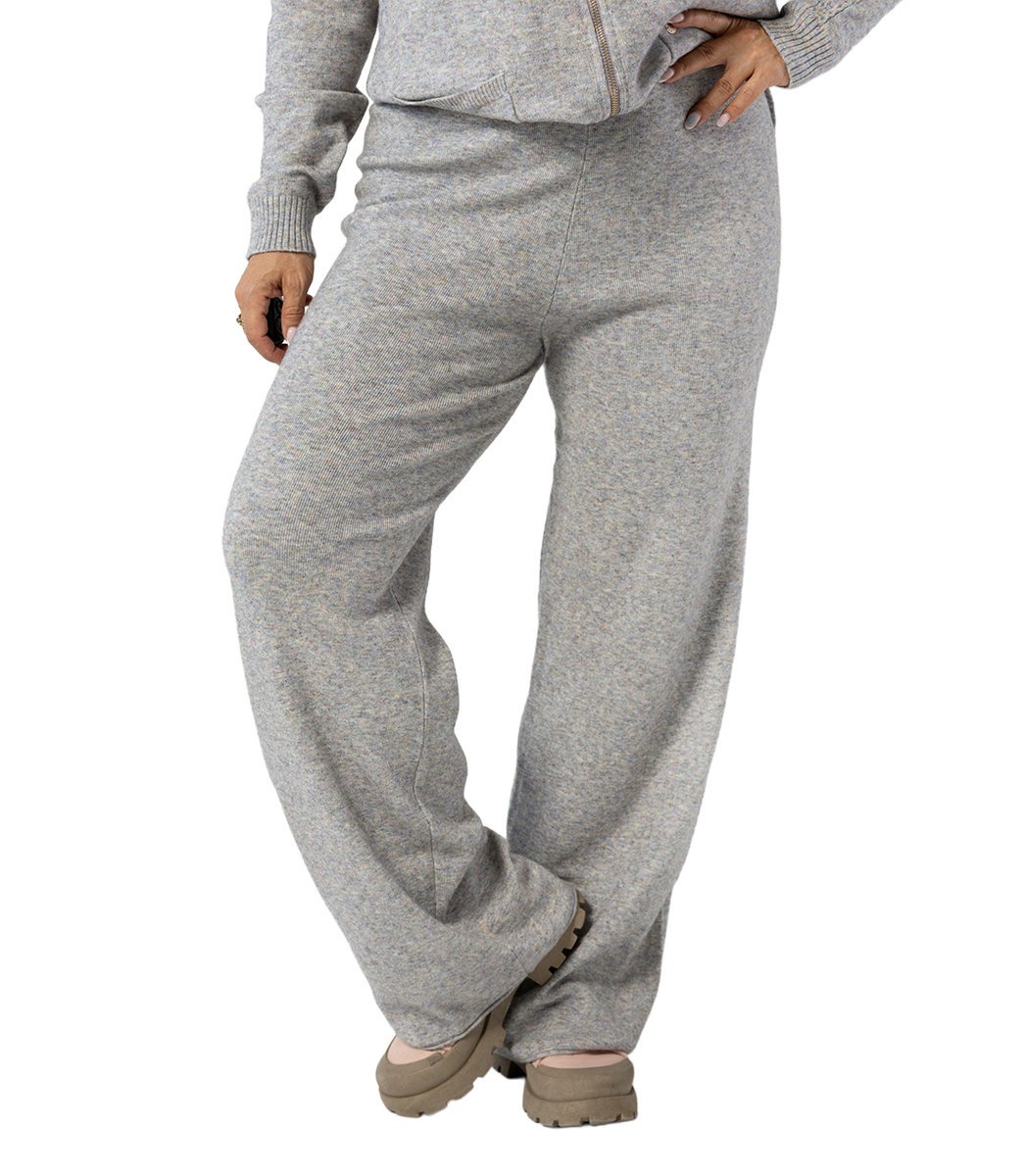 Luźne spodnie z melanżowej dzianiny AMELIA-S/M