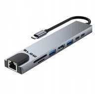 Karty sieciowe - 86-077# Karta sieciowa usb-c hub rj45 + hdmi 100w k-08 null - miniaturka - grafika 1