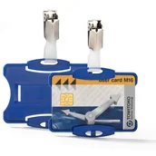 Etui na dokumenty i karty - Etui do kart z klipem 54x85mm niebieskie 25 sztuk /811806/ - miniaturka - grafika 1