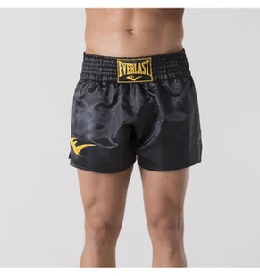 Everlast Spodenki Muay Thai Black/Gold Rozmiar M - Kimona, stroje i obuwie - miniaturka - grafika 1