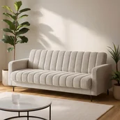 Sofy i kanapy - Sofa z Funkcją Spania RONEYY Rozkładana Jasnobeżowa Nowoczesna - miniaturka - grafika 1