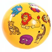 Piłki dla dzieci - M&amp;Z Piłka gumowa ze zwierztkami, 9 cm, mix kolorów - miniaturka - grafika 1