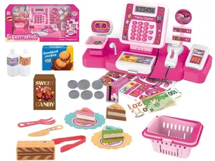 KASA FISKALNA SKLEPOWA dla dzieci Z KALKULATOREM Skaner ŚWIATŁO DŹWIĘK - Zabawy w naśladowanie dorosłych - miniaturka - grafika 1