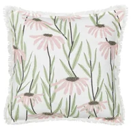 Poszewki na poduszki - BELIANI Poduszka dekoracyjna wielokolorowa bawełna 45 x 45 cm w kwiaty z frędzlami ręcznie wykonana zdejmowana poszewka wypełnienie w stylu boho - miniaturka - grafika 1