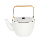 Dzbanki i imbryki - Dzbanek porcelanowy z bambusowym uchwytem 800 ml BETTY - miniaturka - grafika 1