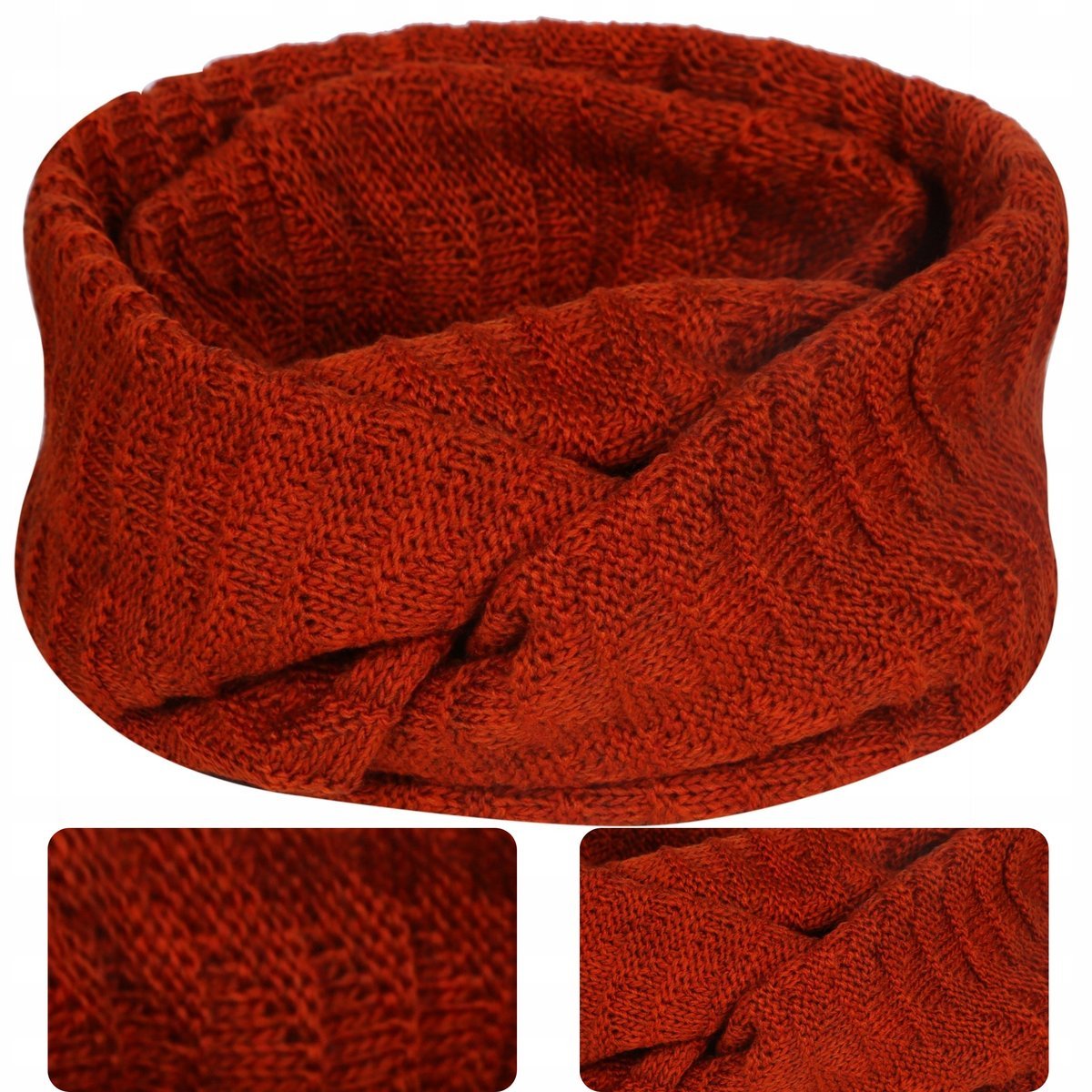 Komin Męski Rudy Tuba Jesienny Zimowy Polski Produkt Majka 140X42 Cm