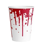 Naczynia i sztućce jednorazowe - Kubek papierowy krwawy 250ml 8szt. - miniaturka - grafika 1