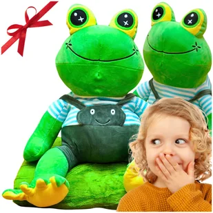 MASKOTKA PODUSZKA KOC 3W1 PRZYTULANKA PLUSZAK Z KOCYKIEM DUŻA ŻABKA 45 CM - Maskotki i pluszaki - miniaturka - grafika 1
