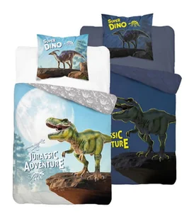 Detexpol Pościel bawełniana świecąca w ciemności 140x200 Trex dinozaur - Pościel dla dzieci - miniaturka - grafika 1