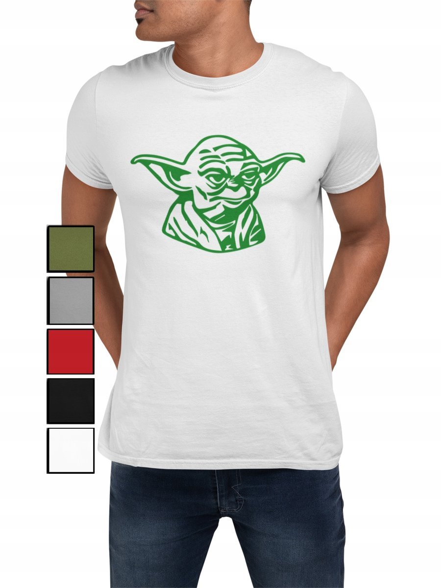 Koszulka T-Shirt Męska Z Nadrukiem Star Wars Lord Napis Yoda - 3Xl