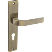 Klamki - Klamka do drzwi wewnętrznych z długim szyldem do wkładki Frida Patyna - miniaturka - grafika 1