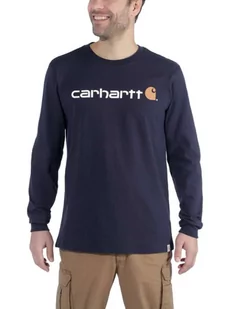 Koszulka męska z długim rękawem Carhartt Relaxed Fit Heavyweight Long-Sleeve Logo Graphic Navy - Koszulki sportowe męskie - miniaturka - grafika 1