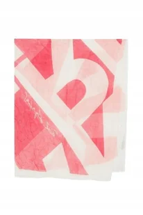 KARL LAGERFELD CHUSTA DAMSKA RÓŻOWO BIAŁA KWA - Apaszki i szaliki damskie - miniaturka - grafika 1