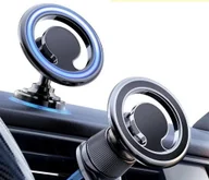 Uchwyty samochodowe do telefonów - NOX 2in1 MagSafe Vent Car Holder uchwyt samochodowy do kratki i na kokpit (Black) - miniaturka - grafika 1