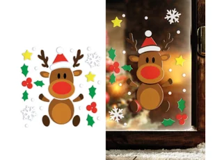 Dekoracja na okno Renifer na Boże Narodzenie - Ozdoby bożonarodzeniowe - miniaturka - grafika 1