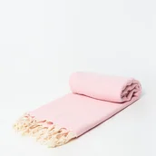 Ręczniki - Ręcznik hammam DAMLA 100% naturalna bawełna YEYE Jasny różowy - miniaturka - grafika 1