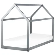 Łóżka dla dzieci i młodzieży - Łóżko dziecięce domek drewniane 90 x 200 cm szare TOSSE - miniaturka - grafika 1