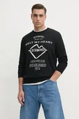 Swetry męskie - Iceberg sweter bawełniany męski kolor czarny lekki A019 7633 - miniaturka - grafika 1