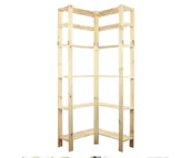 Regały - Maxi Regał Narożny Drewniany 230X85X30 Cm 6 Półek Ażurowych Surowy Drewno Sosnowe Naturalny Maxi-6Za / Wamar-Sosenka - miniaturka - grafika 1