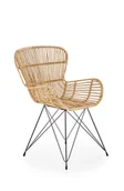 Krzesła - Halmar Plecione rattanowe krzesło fotelowe - naturalny - miniaturka - grafika 1