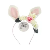 Dodatki do strojów karnawałowych - Opaska uszy królika z kwiatami - miniaturka - grafika 1