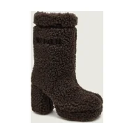 Kozaki damskie - INUIKII Wełniane kozaki na słupku CURLY HIGH z dodatkiem skóry shearling - miniaturka - grafika 1