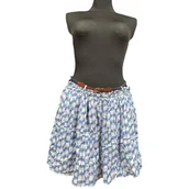 Spódnice - Tommy Hilfiger Spódnica Midi Wygodna z Paskiem Niebieska Biała Rozmiar M - miniaturka - grafika 1