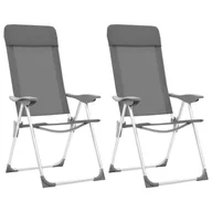 Meble turystyczne - vidaXL vidaXL Składane krzesła turystyczne 2 szt. szare aluminiowe 44304 44304 - miniaturka - grafika 1