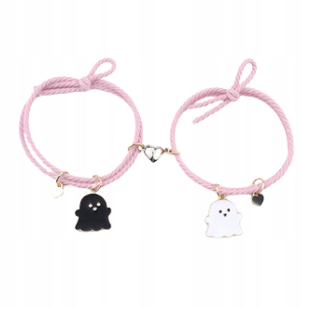 Zestaw 2 bransoletek z duszkami - różowe