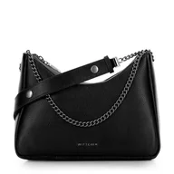 Torebki damskie - Damska torebka bagietka ze skóry czarno - grafitowa - miniaturka - grafika 1