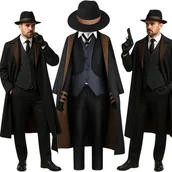 Stroje karnawałowe - Strój Kostium Szpieg Agent Retro Garnitur Detektyw Gangster Xl 2Xl 176 182 - miniaturka - grafika 1