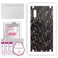 Szkła hartowane na telefon - Folia naklejka skórka strukturalna na TYŁ+BOKI do Samsung Galaxy A50s -  Carbon Pixel Czarny - apgo SKINS - miniaturka - grafika 1