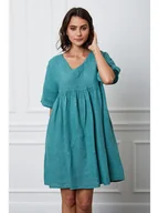 Sukienki - Fleur de Lin Lniana sukienka "Etsy" w kolorze turkusowym - miniaturka - grafika 1