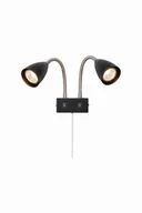 Lampy ścienne - CIRO Kinkiet 2L Czarna/Stal - miniaturka - grafika 1