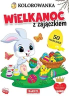 Kolorowanki, wyklejanki - Wielkanoc z zajączkiem z naklejkami - miniaturka - grafika 1