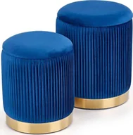 Pufy i podnóżki - Elior Zestaw puf okrągłych Lora - granat - miniaturka - grafika 1