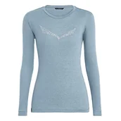 Koszulki i topy damskie - Salewa Salewa Damskie Solidlogo Dry W L/S Tee. Bluzki i T-shirty Rhodo Red Melange 50 00-0000027341 - miniaturka - grafika 1