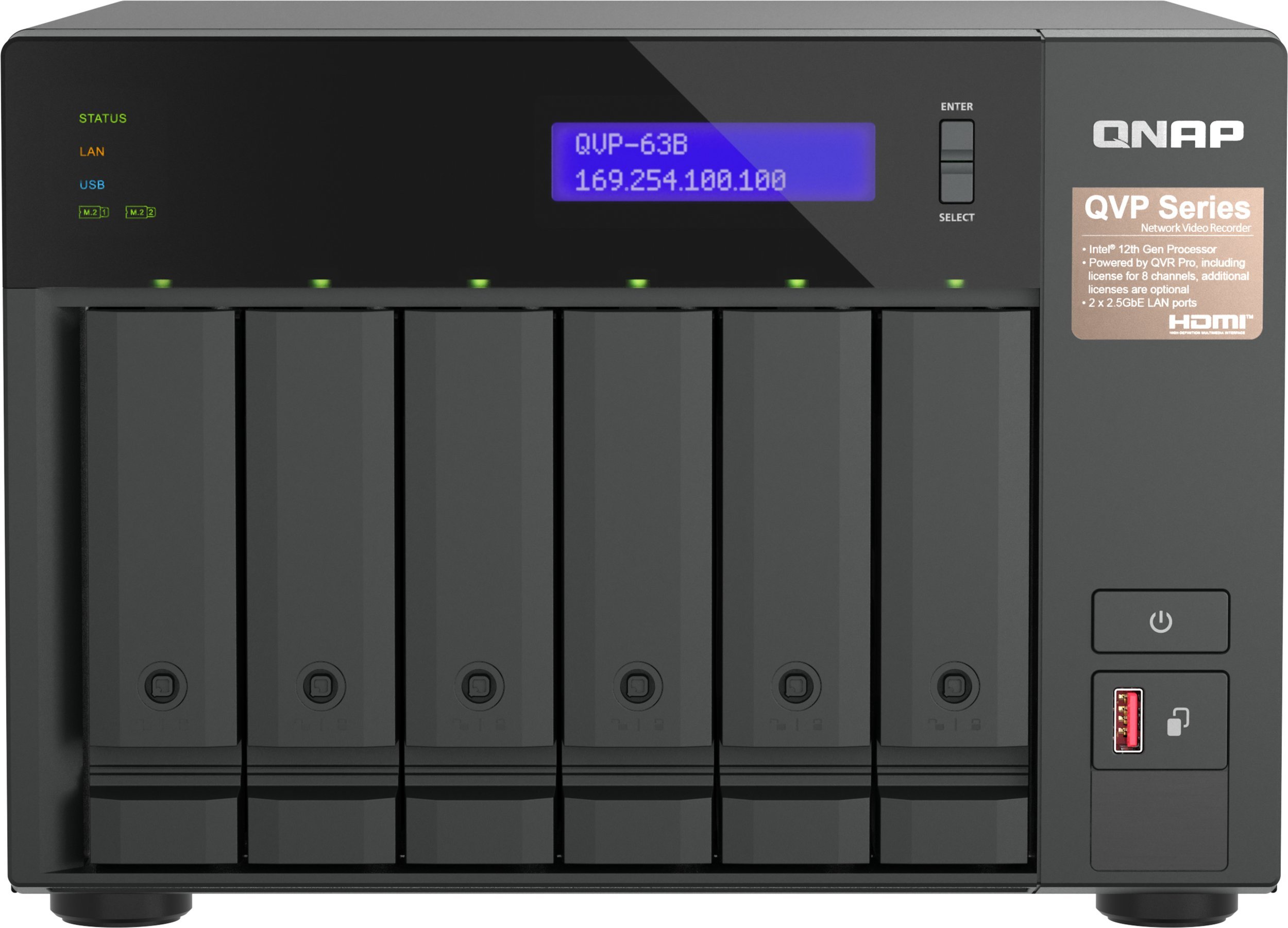Serwer plików Qnap QNAP QVP-63B serwer danych NAS Tower Intel Core i3 16 GB DDR4 QVP-63B