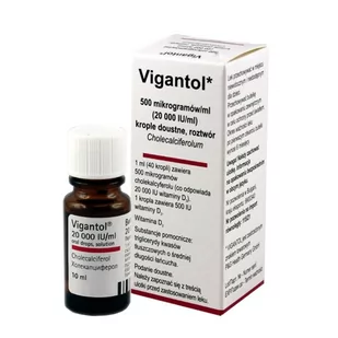 Vigantol 500μg/ml (20 000 IU) krople 10ml (Import Równoległy) - Witaminy i minerały - miniaturka - grafika 1
