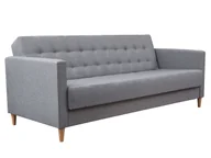Sofy i kanapy - 3xEliving narożnik MALORY X - nowoczesna sofa rozkładana z funkcją spania i podstawą łóżka, w kolorze jasnoszarym, drewniane nóżki, szerokość 200 cm, 6 opcji kolorystycznych - miniaturka - grafika 1