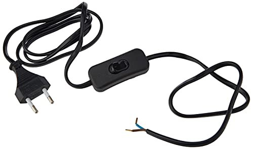 Tibelec 163920 kabel sieciowy z wtyczką i przełącznikiem, czarny