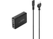 Ładowarki do telefonów - Ładowarka sieciowa HAMA GaN 65W, 2x USB-C, USB-A Czarny - miniaturka - grafika 1