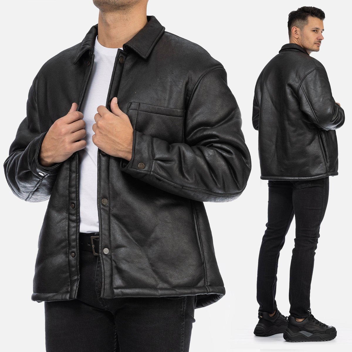 Kurtka Męska Overshirt Ocieplana Przejściowa Czarna ZARA 0993/407/800 L Czarny