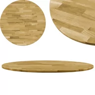 Blaty meblowe i parapety okienne - vidaXL Okrągły blat do stolika z litego drewna dębowego, 23 mm, 600 mm vidaXL - miniaturka - grafika 1