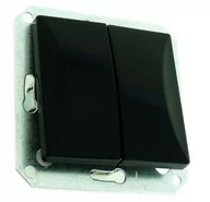 Wyłączniki światła i elektryczne - Abex Perła czarny mat łącznik świecznikowy z podświetleniem WP-2PS WP-2P/S-czarny mat - miniaturka - grafika 1