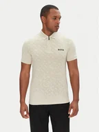 Koszulki męskie - BOSS Polo Philix Toc Jq 50538106 Beżowy Slim Fit - miniaturka - grafika 1